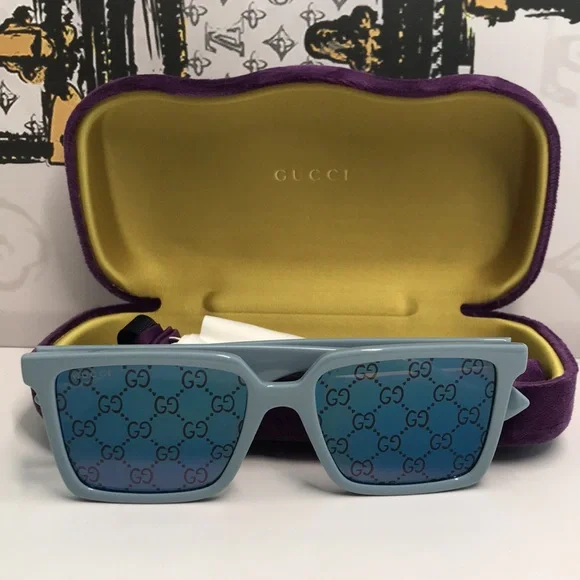 NEW AUTHENTIC Gucci Blue Square Sunglasses GG1540S 003 display picture 1